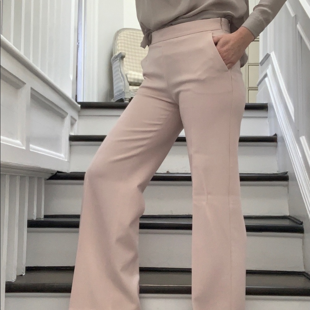 MaxMara wide leg wool pants in a beautiful blush pastel pink NWOT condition